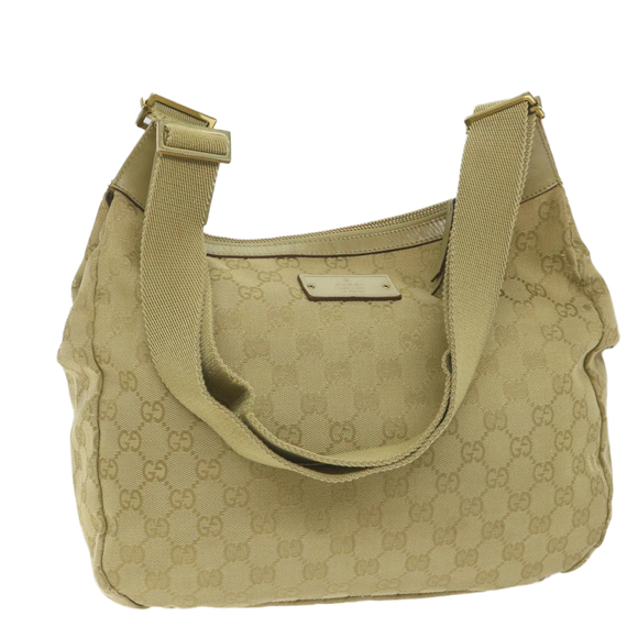 GUCCI GG Canvas Shoulder Bag Khaki 90762 Auth bs9937 - Picture 1 of 16